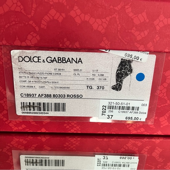 Dolce & Gabbana Red Lace Mesh peep toe bootie - Picture 3 of 8